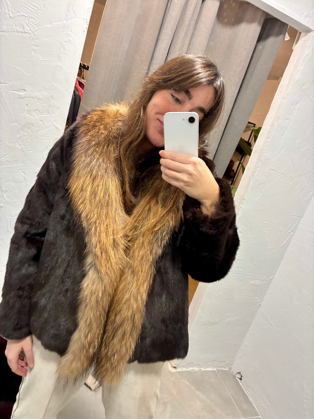 Chaquetón conejo y zorro marrón