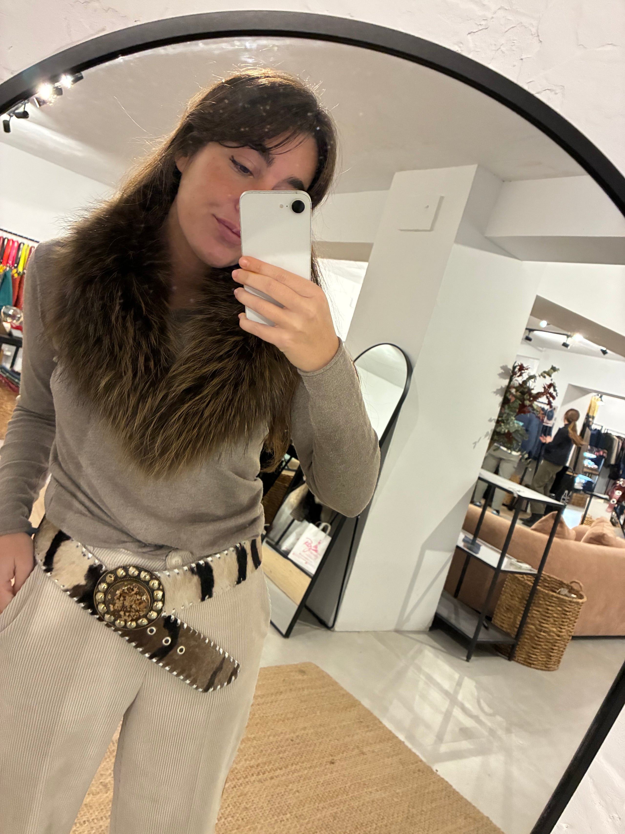 Cinturón piel de potro estampado