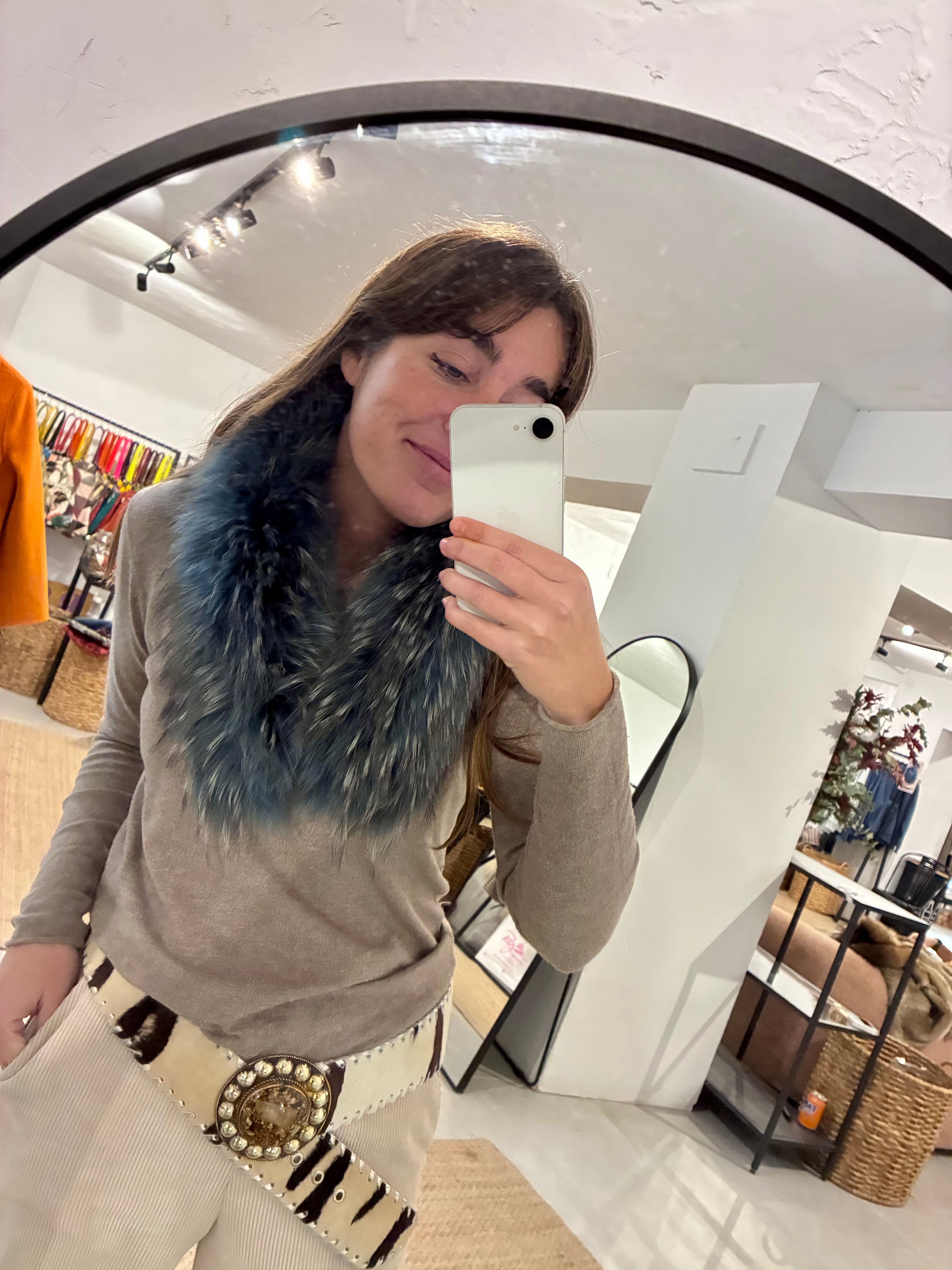 Cuello marmota color azul