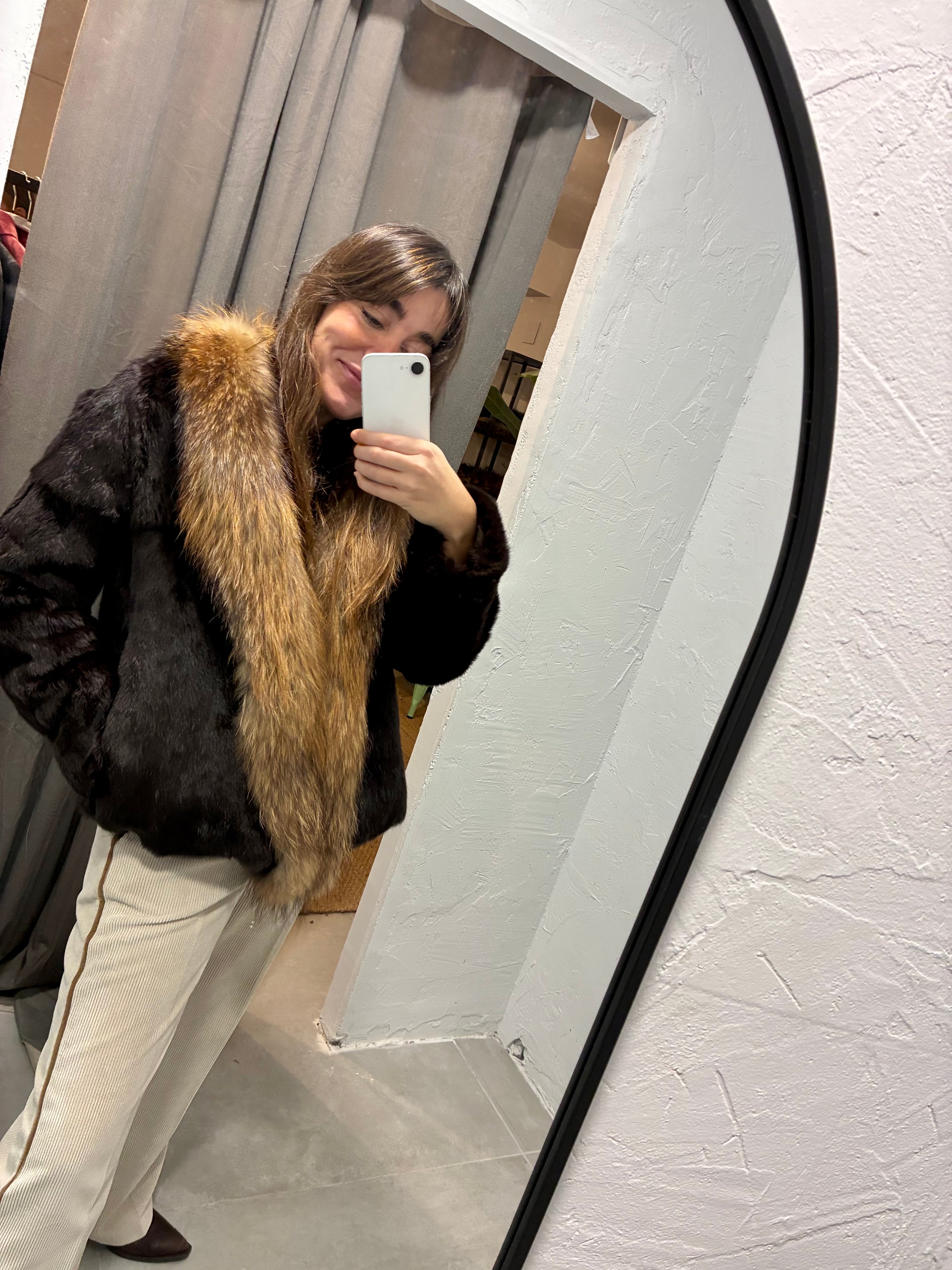 Chaquetón conejo y zorro marrón