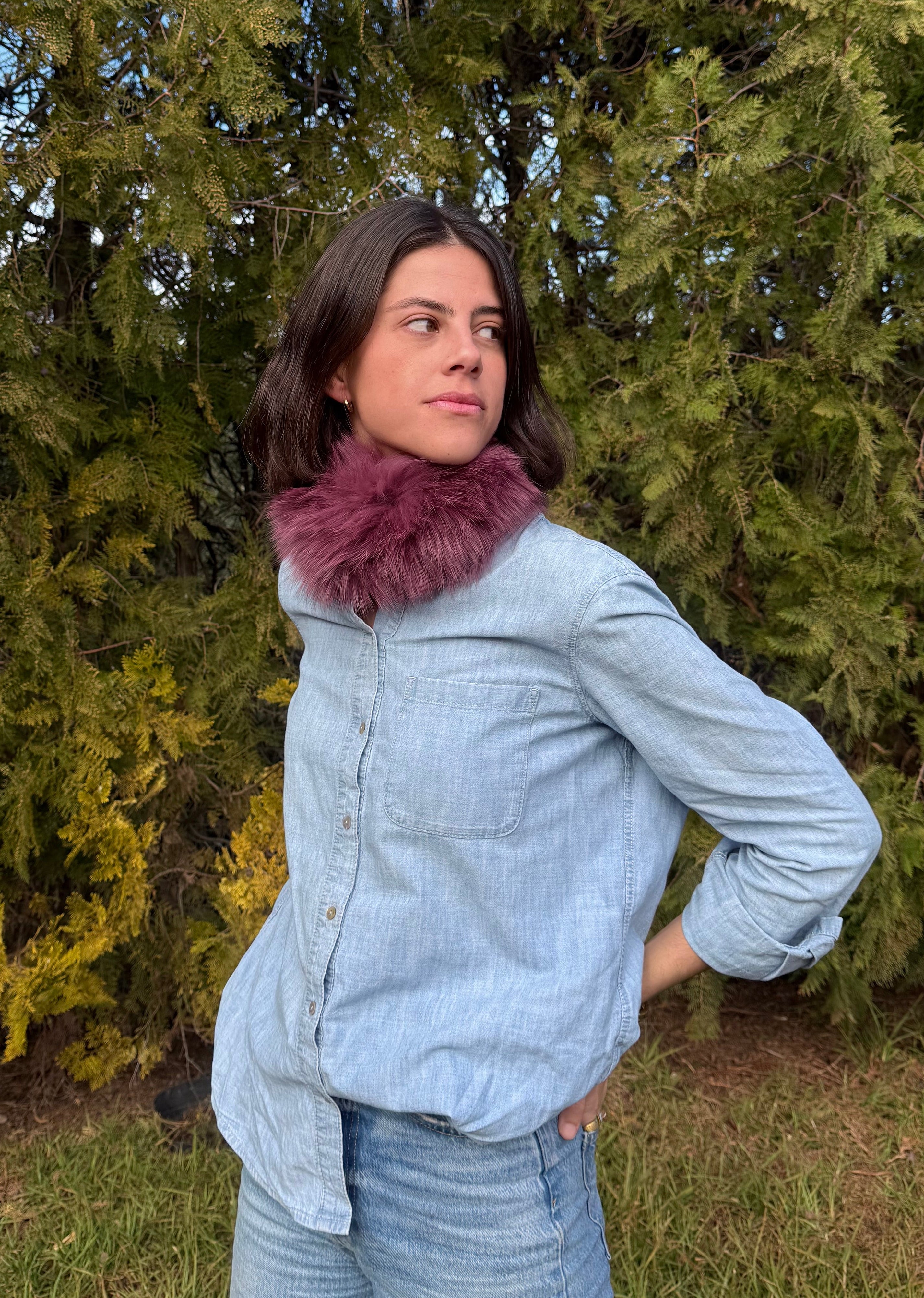 Cuello elástico zorro buganvilla