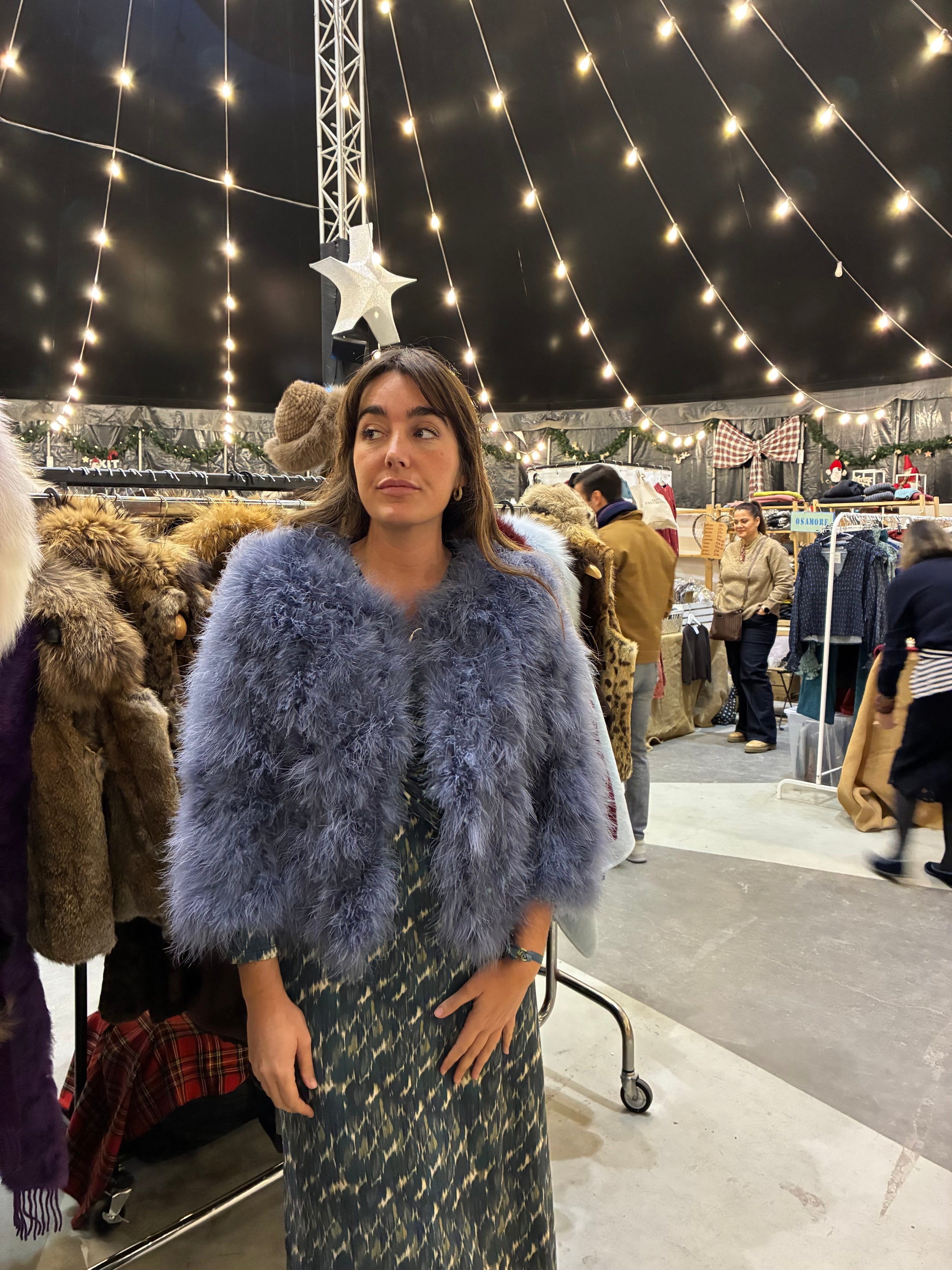 Chaqueta pluma caribú azul