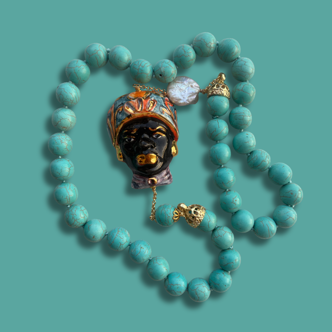 Collar Lux Testa di Moro piedra semipreciosa
