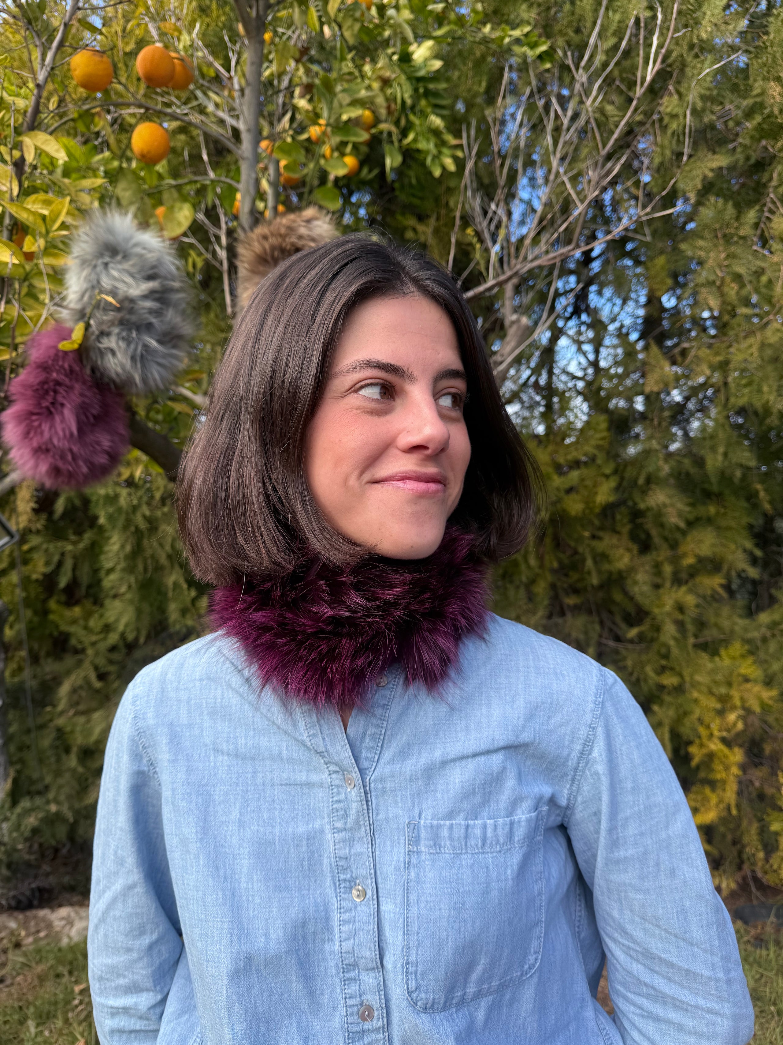 Cuello elástico zorro púrpura