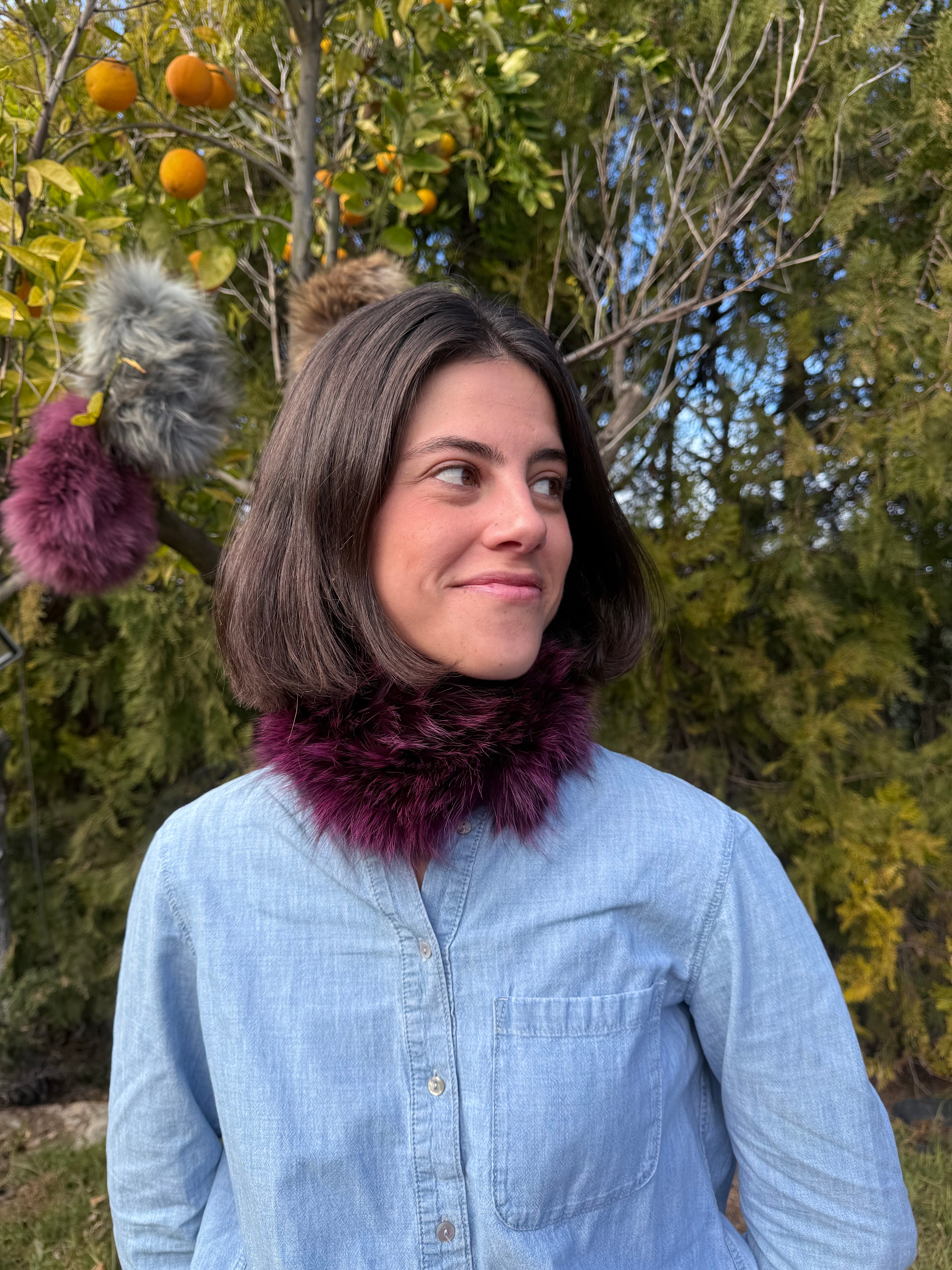 Cuello elástico zorro púrpura