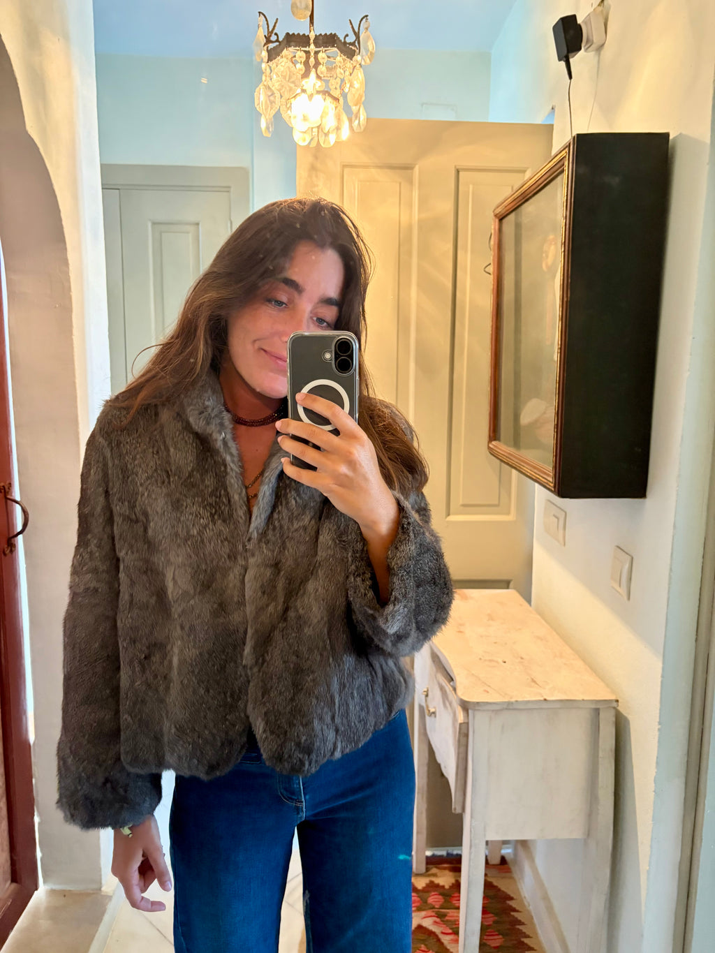 Chaqueta Rex gris corta