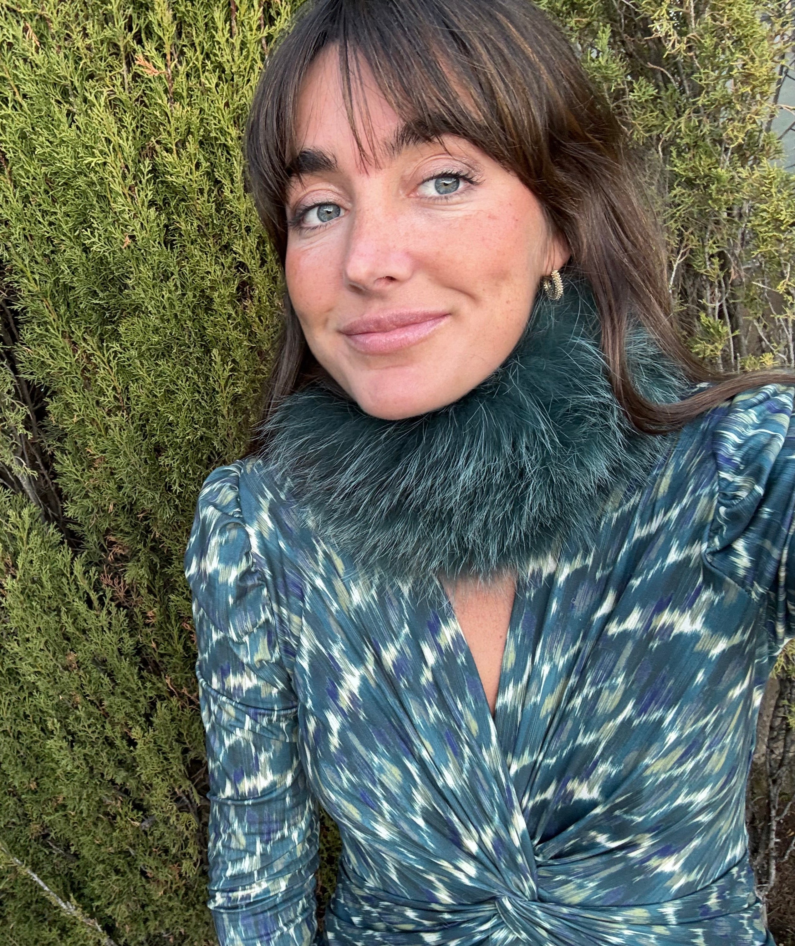 Cuello elástico zorro verde agua