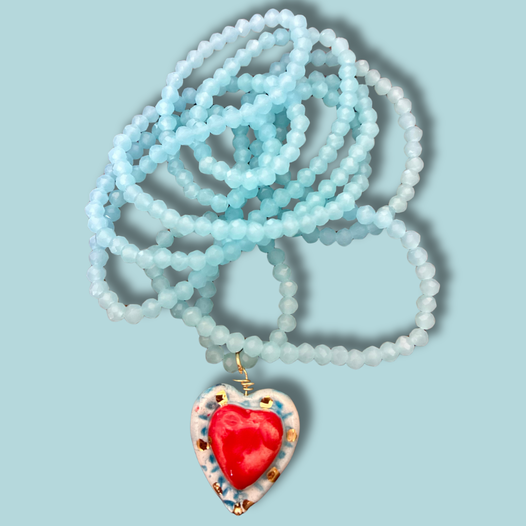 Collar cuore blu